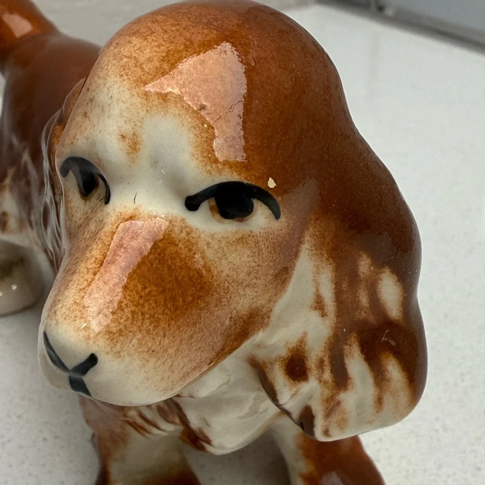 Vintage Dog Figurine Cocker Spaniel Mid-Century Ceramic